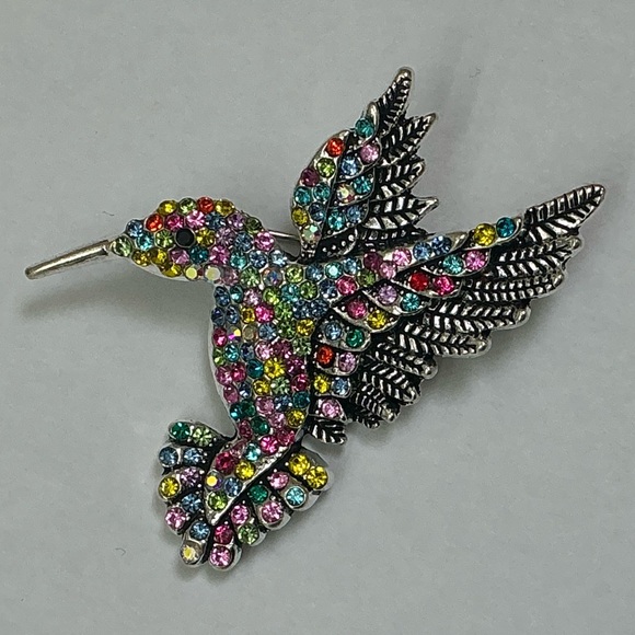 Multi Colored Hummingbird Brooch - Picture 3 of 6